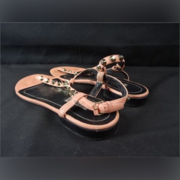 Balenciaga Women's Pink Studded T-Bar Sandals Size: 38 - Picture 13 of 14